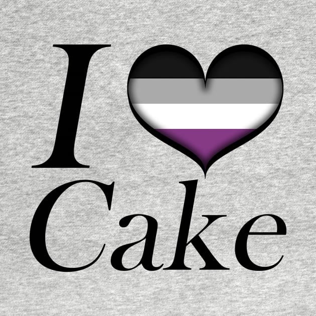 I Heart Asexual Cake Ace Pride Flag Design by LiveLoudGraphics